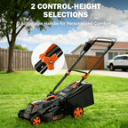 36V Brushless 19"/16" Cordless Lawn Mower with 4Ah Battery, 36V Battery Powered Walk-Behind Push Mowers, 6 Cutting Heights (25-75mm), 2-in-1 Mulching & Grass Collection, Foldable Handle for Vertical Storage