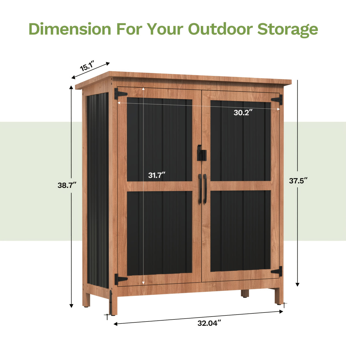 GUNJI 5 X 3 FT Plastic Outdoor Storage Shed, Resin Waterproof Cabinet With Stable Roof And Lockable Doors For Patio Furniture, Pool Accessories And Tools, Available In Four Sizes