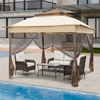 11x11 Instant Pop-Up Gazebo Tent with Mosquito Netting Suitable for Outdoor, Portable Canopy for Camping, Picnic, Backyard, Poolside - Setup, No Assembly Required, Lightweight Frame & Netted Walls for