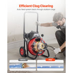 Electric Drain Cleaner Machine by VEVOR with 100 FT Cable for Sewer and Household Drain Clearing