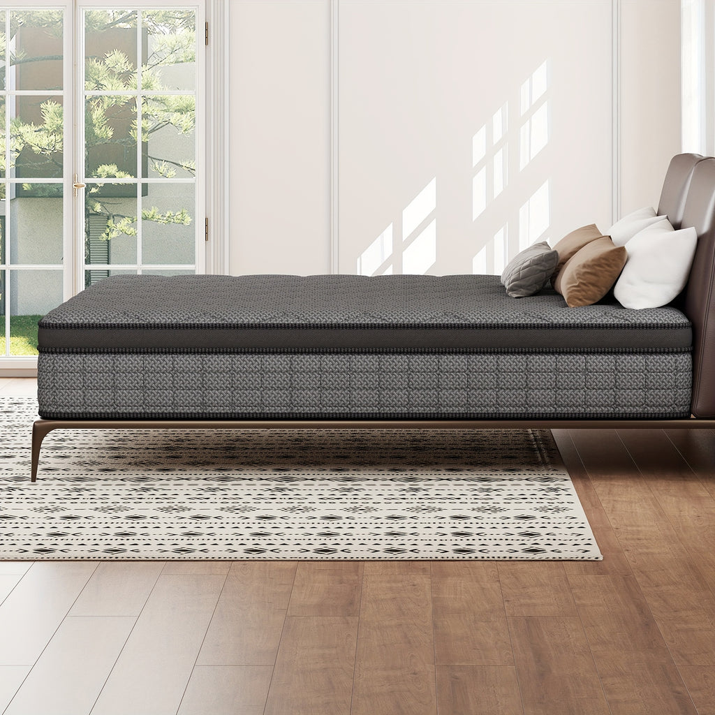 14 Inch Twin, Full, Queen, King, Sizes High Quality Innerspring Hybrid and Cooling Gel Memory Foam Mattress with Motion Isolation Medium Firm, Supportive Layer, Supportive Edge, Breathable Material, Hypoallergenic Material, Edge Support, Hot