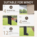 Bezseller Quick Pop-Up Gazebo Tent with Mosquito Netting - Large Portable Outdoor Canopy, Oxford Tarp, Easy Setup Shelter Suitable for Patio, Garden, Backyard Parties, Camping, Picnic, Poolside - Lightweight & Sturdy Frame