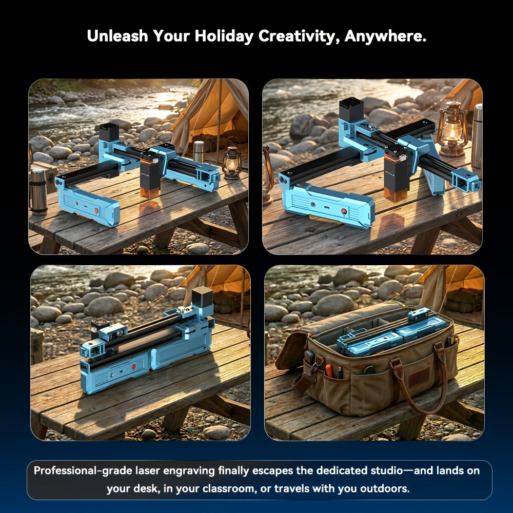 Artilume S1 Foldable Laser Engraver, Compact and Portable Design Ideal for Home Use and Travel. Features Blue Light with 2.5W/6W Power Output, Achieving Precision up to 0.01mm. Offers a Large Working Area of 200*150mm, Suitable for Engraving Various