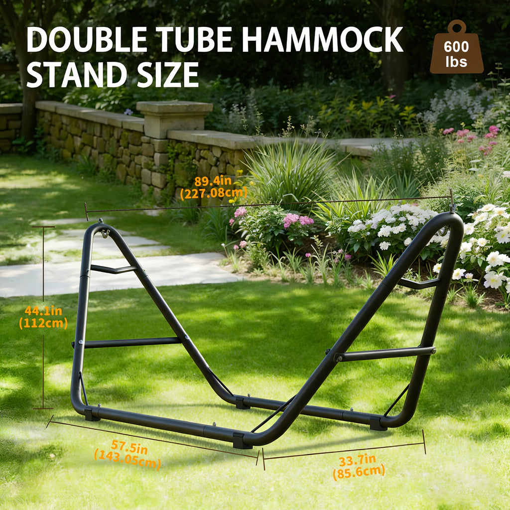 Outdoor Hammock with a Sturdy Stand, Capable of Holding Up to 600 Lbs, Designed for Safety And Stability, Featuring an Anti-Rollover Design, Ideal for And Outdoor Use, Suitable for Backyards And Camping