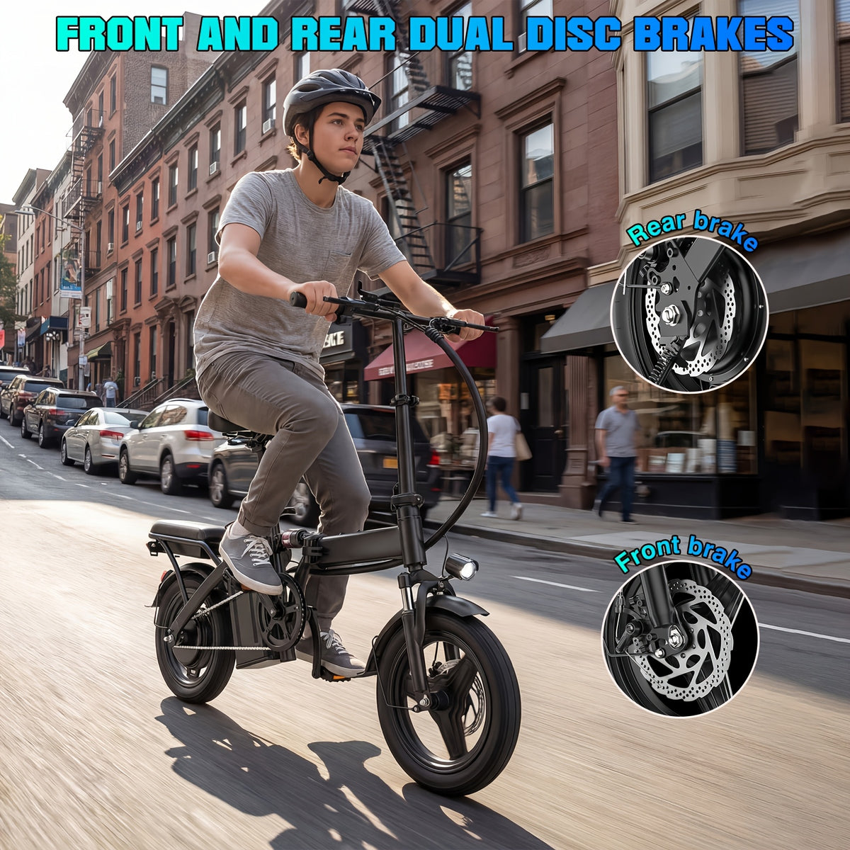 14-Inch Folding Electric Bike with 560W Peak Motor, Top Speed 12-24 MPH, Assist Range 30-32 Miles, Suitable for Adults And Teens, Portable Foldable Commuter E-Bike for Urban Riding, Ideal Gift Option