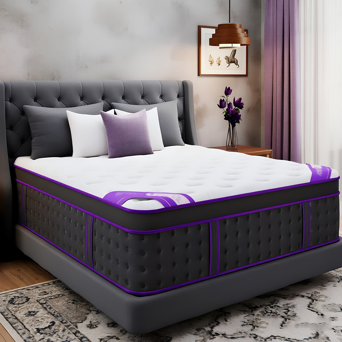 10/12-inch Extra-large, King, Queen, And Twin Mattresses Feature Ergonomic Design with A Blend Of Pocketed Coils And Memory Foam. Offering Medium Firmness, They Effectively Relieve Pressure Points for A Comfortable Night's Sleep.