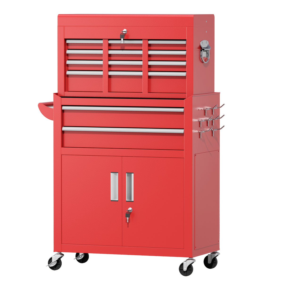 5/8-Drawer Rolling Tool Box, 2-IN-1 Tool Chest On Wheels, Tool Storage Cabinet And Organization For Garage Workshop Warehouse, Lab, Purple/ Pink Tool Box