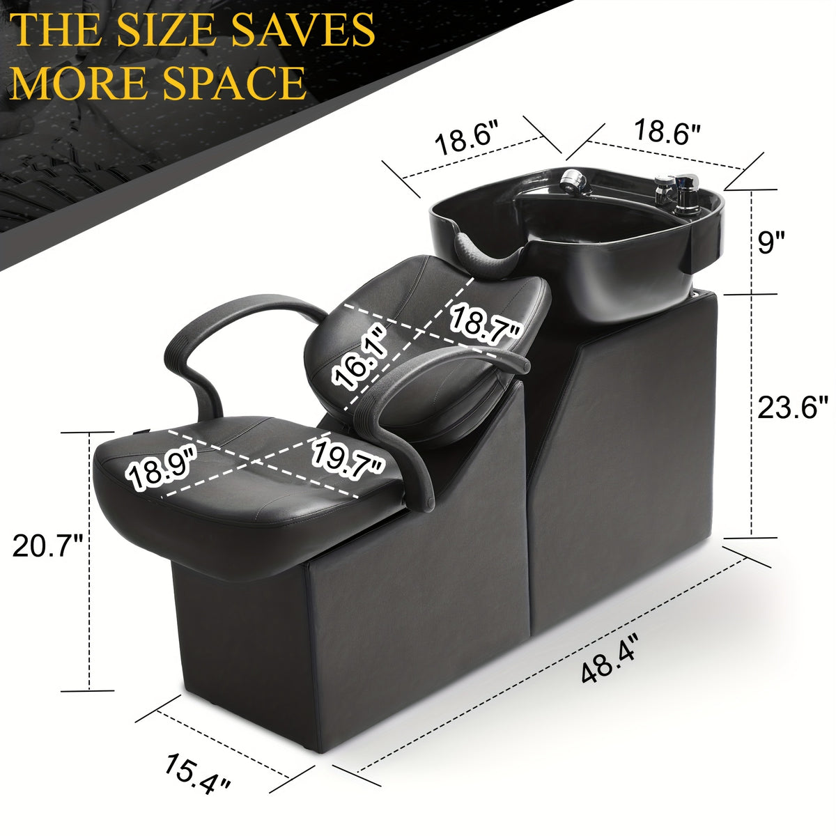 New Backwash Barber Chair ABS Plastic Shampoo Bowl Sink Unit Station Spa Salon Equipment for Valentines Gifts