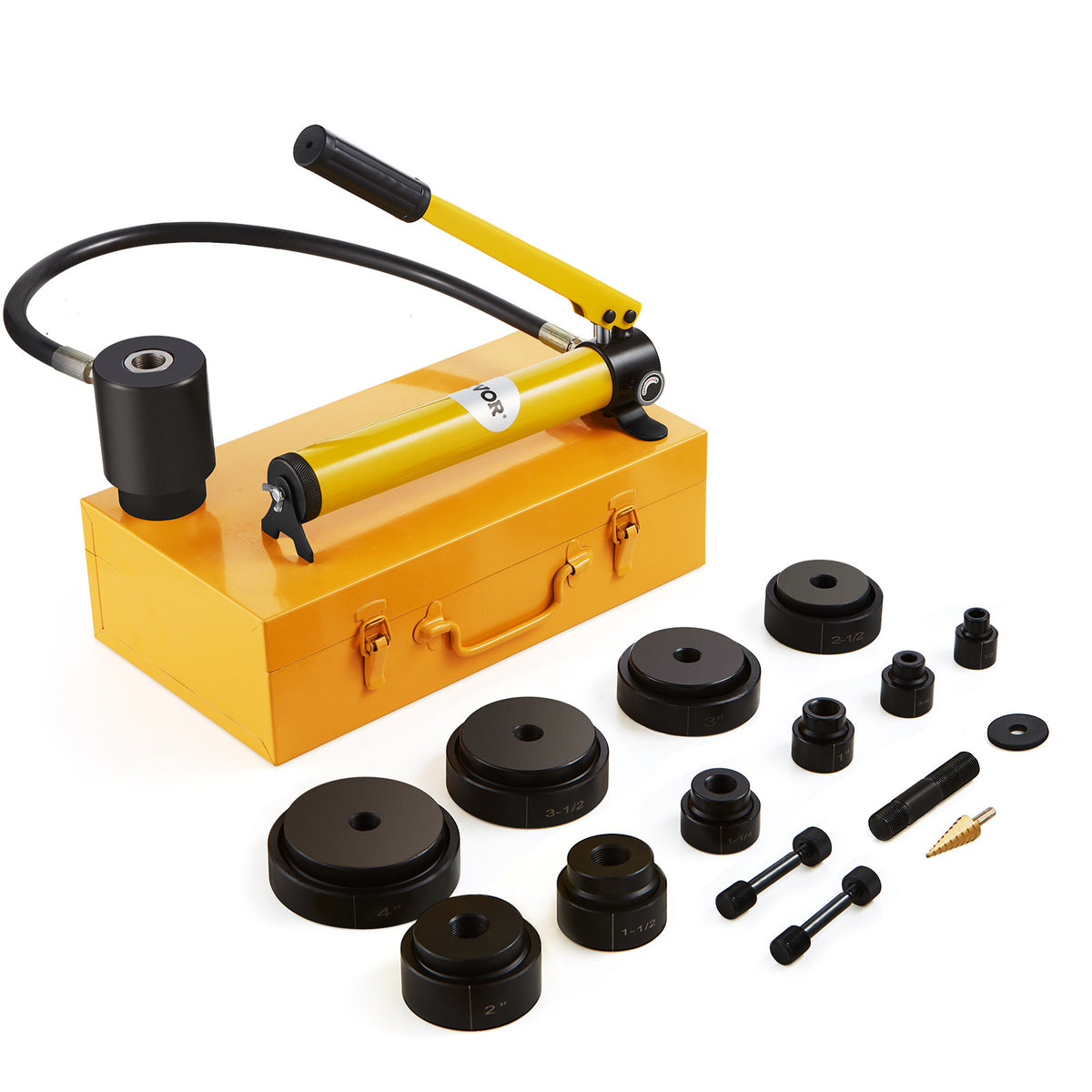 Hydraulic Knockout Punch Kit, VEVOR 15-Ton Conduit Hole Cutter for Wire Pipelines and Construction Sites