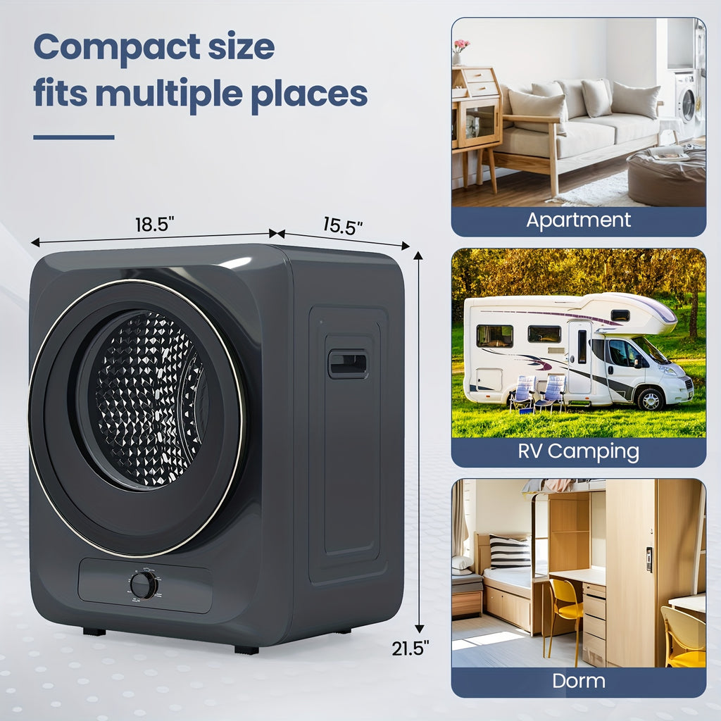 [Portable Electric Dryer] 11Lbs Portable Clothes Dryer, Electric Compact Laundry Dryer With Stainless Steel Tub, 5 Drying Modes, 1.6 Cu.Ft Front Load Portable Dryer Machine For Apartments, Dorms, RVs