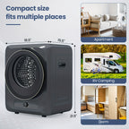 [Portable Electric Dryer] 11Lbs Portable Clothes Dryer, Electric Compact Laundry Dryer With Stainless Steel Tub, 5 Drying Modes, 1.6 Cu.Ft Front Load Portable Dryer Machine For Apartments, Dorms, RVs