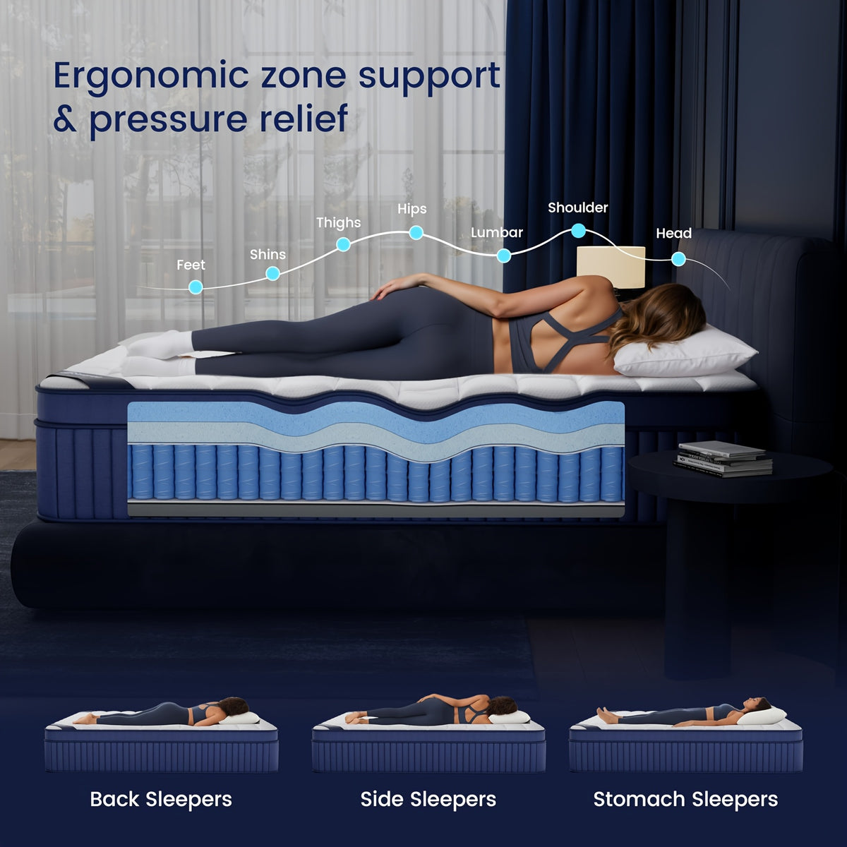 12/14-inch, Double Bed, Full Bed, Queen Bed, King Bed, Memory Foam Spring Mattress, Hybrid Mattress, Medium Firmness, Lumbar Support, Suitable For Home Bedrooms And Hotels, Boxed