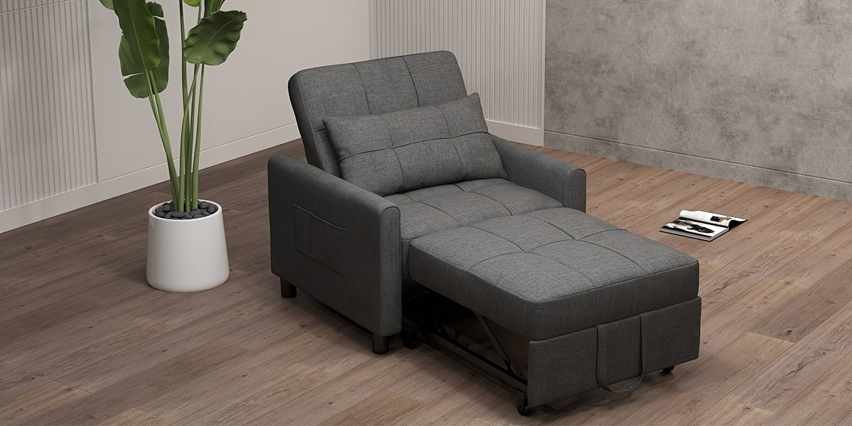 Asofer Convertible Sofa Chair 3-in-1, Adjustable Sleeper Chair Pullout Sofa Bed With Pillows, Comfortable Pullout Futon For Living Room Or Bedroom, Living Room Furniture | Modern Loveseat Design | Luxury Comfort Finish, Futon Sofa Bed, Best Gift