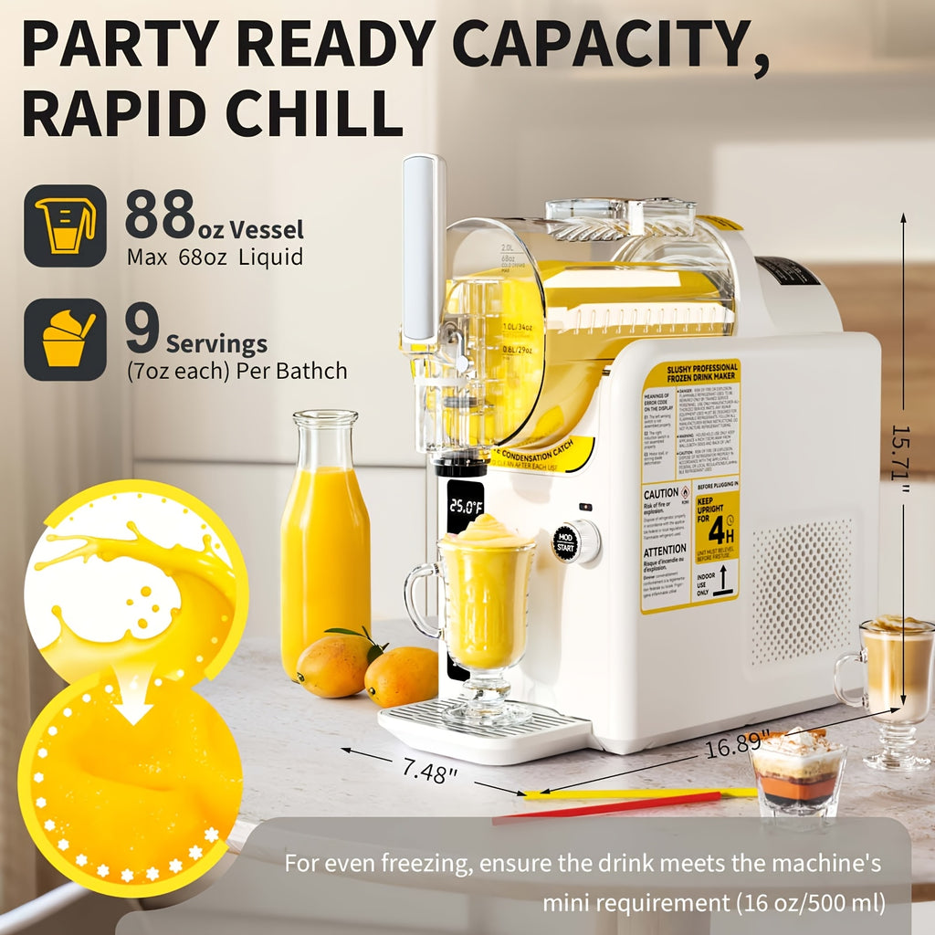 88oz Ice Cream Maker Slushie Machine For Home - Slushy Machine Maker No Ice Needed Self Cleaning, Frozen Drink Machine