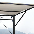 10' x 8' Outdoor Pergola and Patio Gazebo, Extendable Side Awning, Sun Shade Shelter for Garden, Camper, Deck, Doors and Windows, Cream White