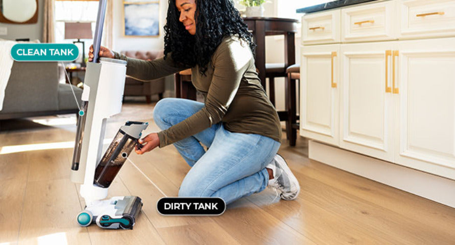 [3-in-1 Self-Cleaning Mop] Kenmore AquaLite 3-in-1 Cordless Wet Vacuum 8kPa Hard Floor Cleaner with Automatic Air-Drying, 35mins Runtime & One Edge Self-Cleaning Mop 0.8L Capacity for Multi-Surface And Messes, White