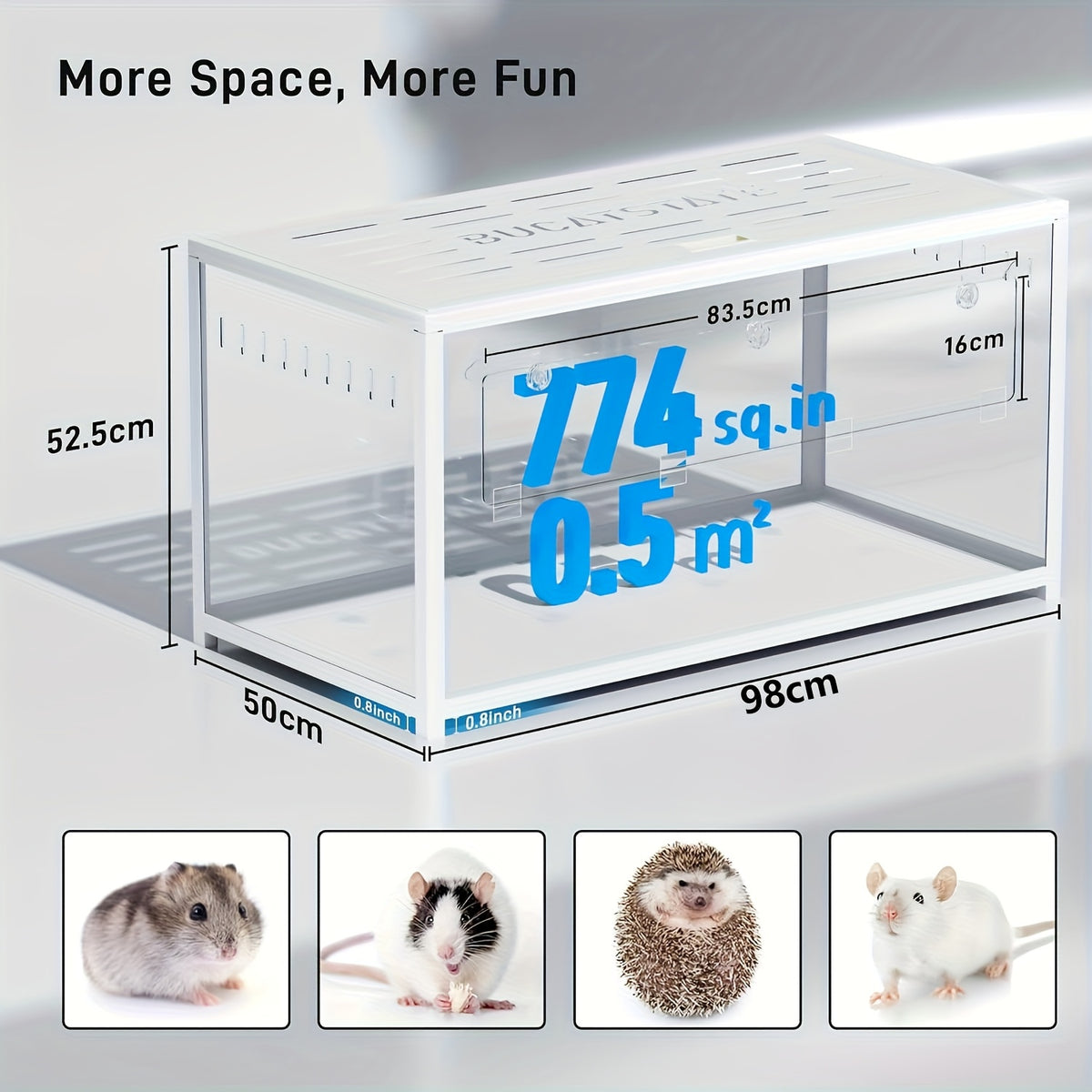 [Hamster Cage Metal] Bucatstate 80/100cm Hamster Cage Metal Small Pets Habitats Large Stackable With Top Access Easy Assemble, Dwarf Syrian Hamster House Guinea Pig Cage