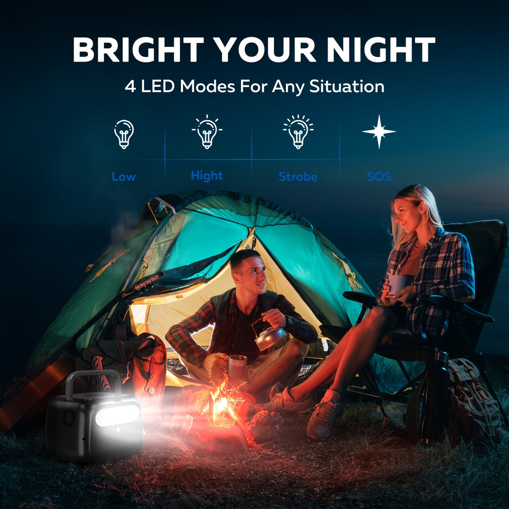 Ctolity Peak 1000W, Rate 500W Portable Power Station, 345Wh LifePo4 Battery, UPS Function, Pure Sine Wave, Backup Power for Home Blackout/ RV/ Camping, Emergency Power Supply, Compact Design, Durable Construction, Cell Phone Battery Charger