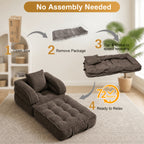 Black Friday Special | Locally Shipped 3-in-1 Compression Folding Sofa Bed, Single Convertible Chair Bed with Backrest & Multi-functional Lounge Chair, Suitable for Apartment Bedrooms, Living Rooms, Guest Rooms for Napping, and Reading, an Ideal Gift