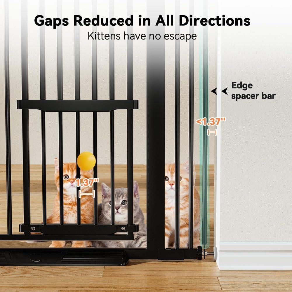 71" Extra High Cat Barrier, 29.5-40.6" Extra Broad Pet Barrier, Convenient Walk-Through, Pressure-Fitted Pet Barrier with Adjustable Cat Entrance for Doorways And Stairs