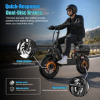 749W Peak Power, 48V 15AH Electric Scooter for Adults, 19.9MPH with Seat and Basket, 35 Miles Range, 14-inch Tires - the Ideal Companion for Your Commuting and Shopping Needs!