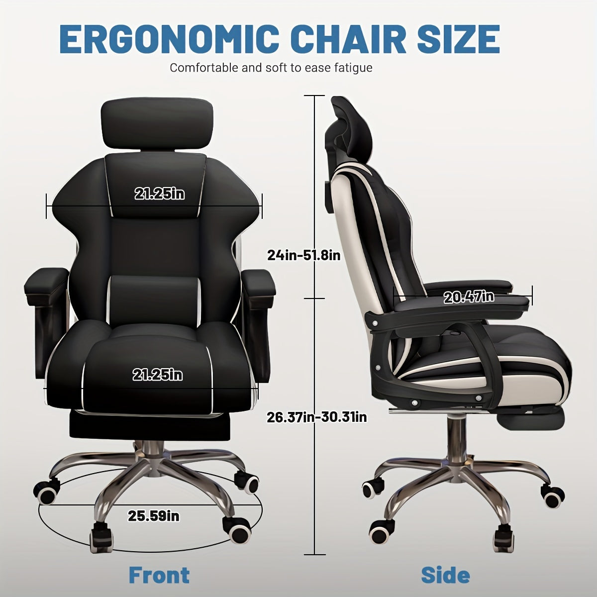 Advanced Computer Chair Home Desk Chair Ergonomic Height Adjustable Chair, Long Chair Armrest-advanced Office Chair Adjustable Height