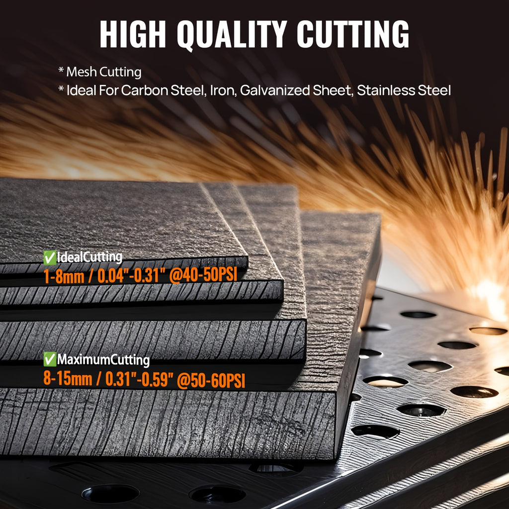 HITBOX HBC45II Plasma Cutter 110V/230V, 1/2" Clean Cut & 3/4" Max Cutting Non-Touch Pilot Arc Portable Metal Cutting Machine with LED Display & IGBT Inverter Updated Version for /Stainless/Galvanized & Auto Repair with Consumable Set