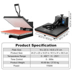 VEVOR Heat Press 16x20, 1700W Power Heat Press Machine, Fast Heating, High Pressure Heat Press Machine for T-Shirt, Digital Industrial Sublimation Printer for Heat Transfer Vinyl, Easy to Use, Black