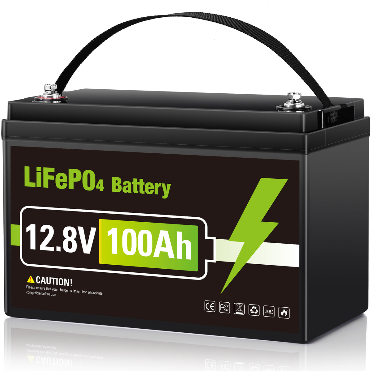 12V 100Ah LiFePO4 battery 1280Wh Group 31，Built-in 100A BMS, Grade A Deep Cycle Battery Supports Series and Parallel Connections,RV, Solar, Marine, Camping and Off Grid Applications
