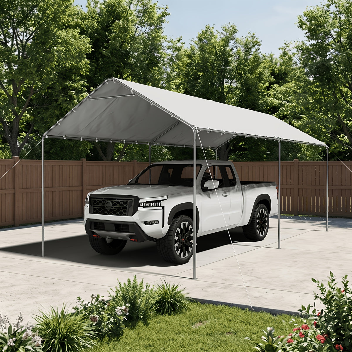 [UV Protection] UMORLYRAE 10'X20'/10'X15' Heavy Duty Carport, Outdoor Party Tent with Galvanized Steel Frame And Car Canopy, Includes Anchor Kit And 3 Reinforced Steel Cables for Maximum Wind Resistance, UV Protection, Ideal for Vehicle, Event, Or RV Shel