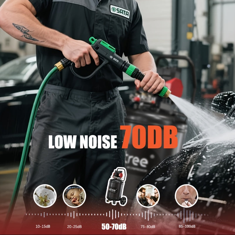Ultra Quiet 14/10/8 Gallon Oil-Free Air Compressor With Wheels, Fast 60-Second Inflation, 3.5MPA Durable Design & Automaticoverheat Protection For Home/Commercial Use