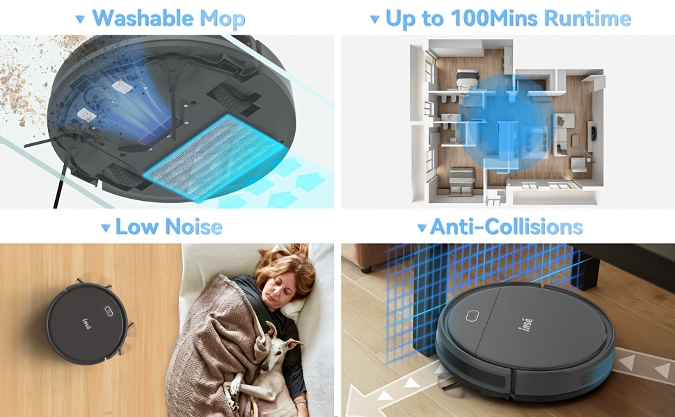 2026 Robot Vacuum Cleaner with 7000Pa Powerful Suction, Tangle-free Pet Hair Extraction, And A Detachable Mop, It Sweeps, Vacuums, And Mops Hard Floors And Carpets Effortlessly.