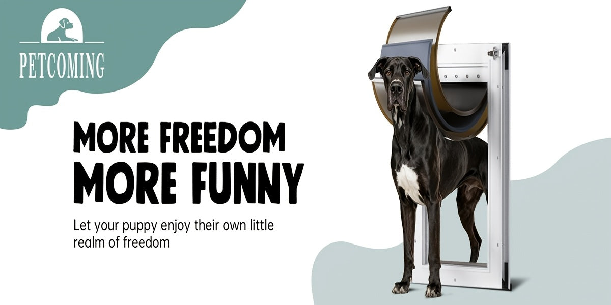 Extra Large Dog Door For Door All Aluminum Alloy 3 Flaps White, Heavy Duty XL Dog Door For Dogs, Large Pet Door, With Insulation Flap And Lockable Closing Panel, Durable Rust Resistant, For Pet Up To 220lbs