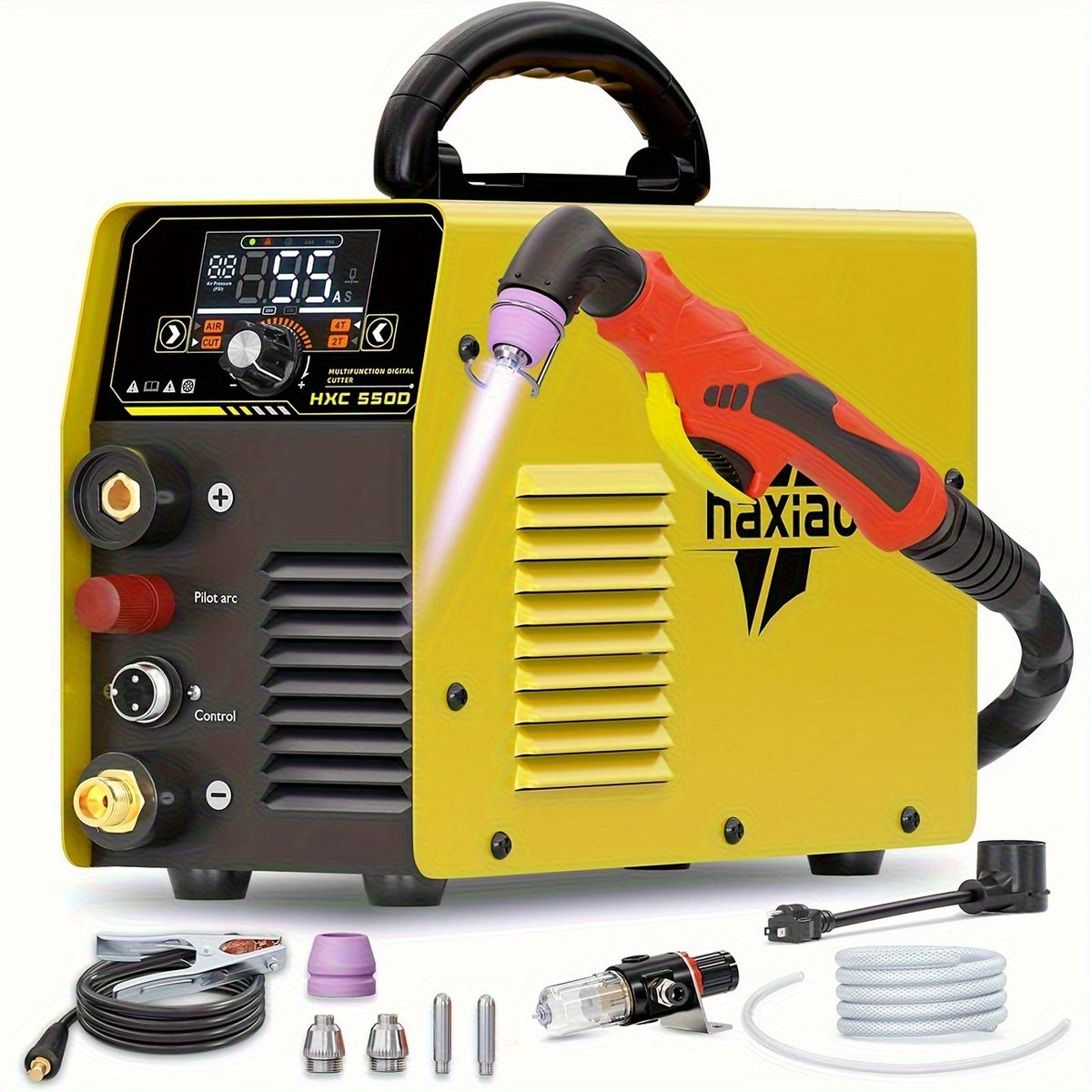 Haxiaoer 550D/FEIFANKE FCK550H/ FEIFANKE -132.09gal Plasma Cutter [Large LED Display, 110V/220V Cutter Machine Non Touch Pilot ARC Highfrequency Air Power Plasma Cutter Machine, DC Inverter Dual Voltage Plasma Cutting Machine