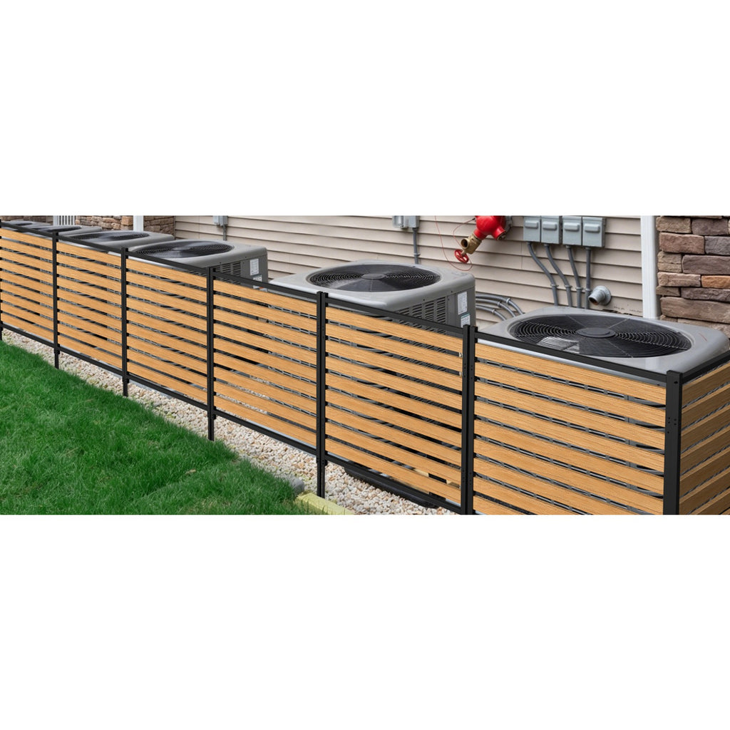 Metal Air Conditioner Fence 2 Panels - 40.27' W x 54.6' H Outdoor Privacy Screen, No Dig Wooden Privacy Screen for AC Unit, Trash Can, Pool Equipment, Yard Garden