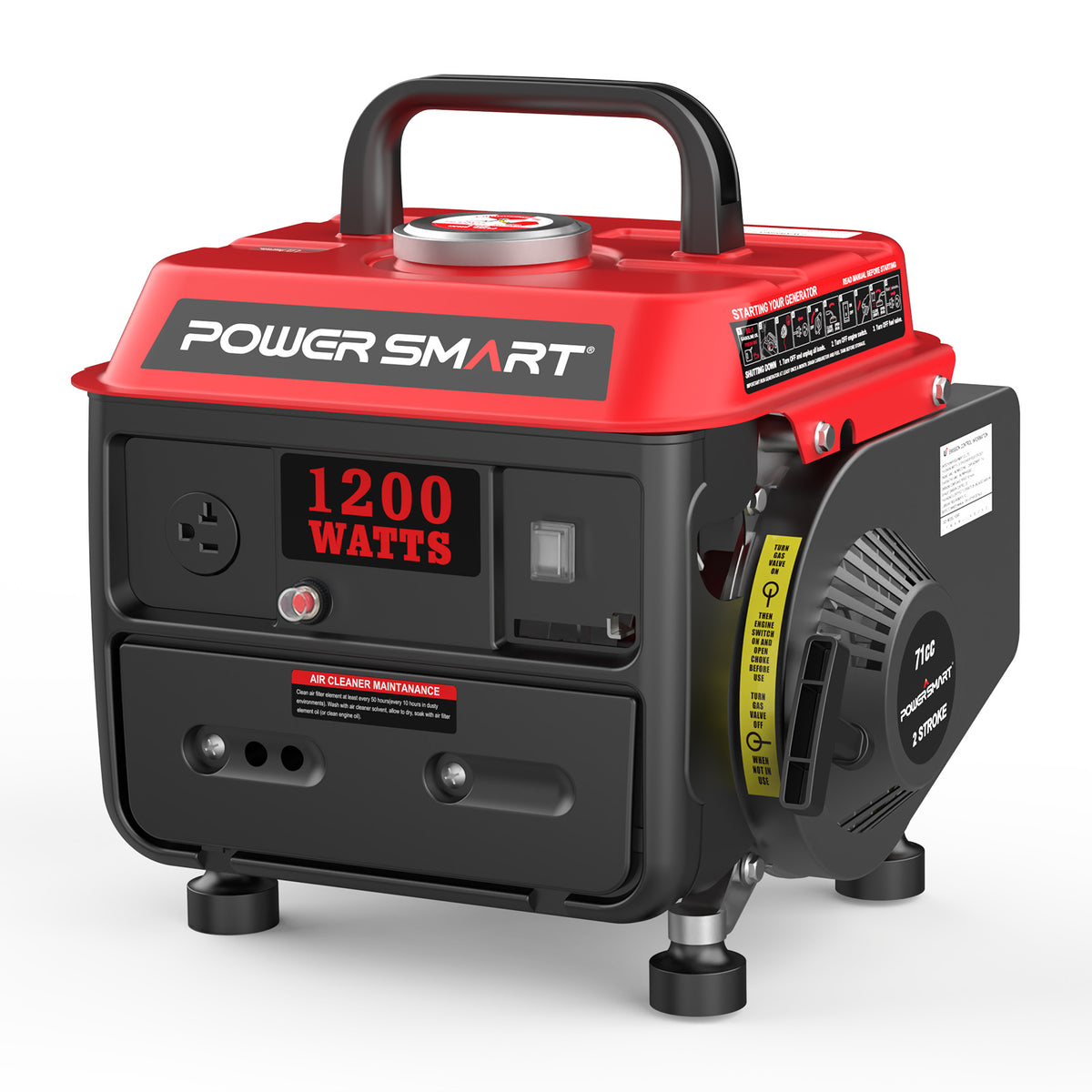 1200W Gas Powered Generator, Small Portable Generator for Home Use Camping Ultralight