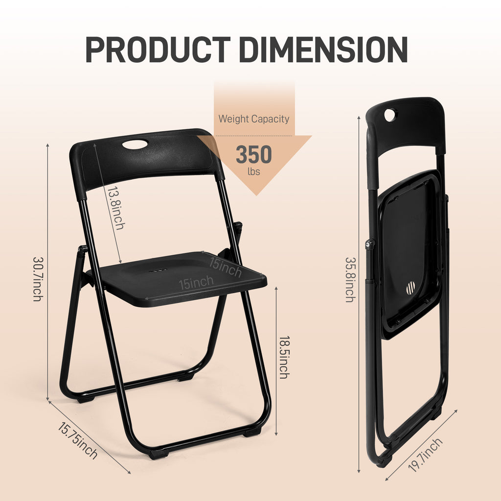 Set of 10 Durable Metal Frame Folding Chairs, Stackable Plastic Seating for Commercial Use, Ideal for Family Gatherings, Celebrations, Outdoor Meals, Educational Institutions, And Weddings. Designed for Hard Surfaces, Easy to Clean