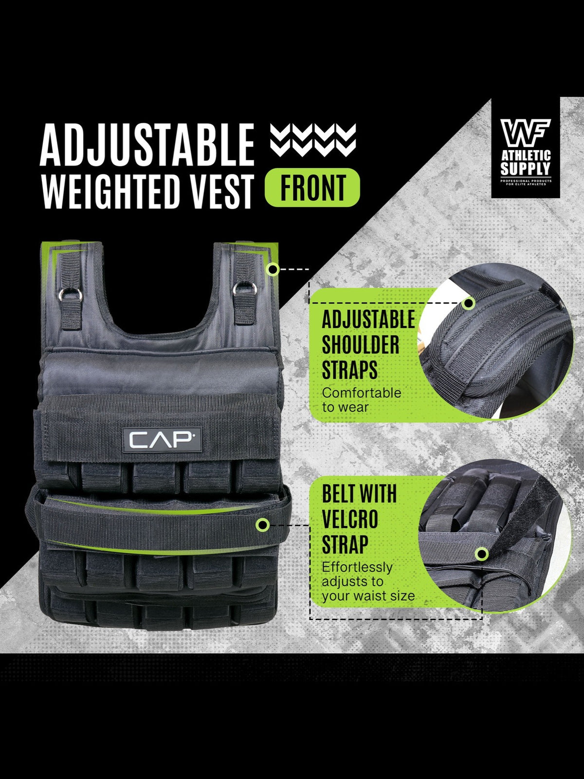 100LB Adjustable Weighted Vest for Strength Training, Workout and Running, Body Weight Vest for Men and Women, Weighted Jacket, Removable Weight Included, Regular Length