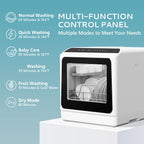 ICYGLEE Portable Mini Dishwasher, Compact Countertop Dishwasher, Equipped with a 5-Liter Built-In Water Tank, Ideal for Apartments And Motorhomes, Offers 6 Modes And Baby Care, No Plumbing Installation Required