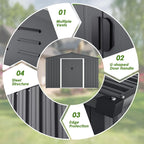 6X8ft Outdoor Garden Storage Shed ，Storage Tool ，with Sliding Door for Lawn Equipment, for Garden Backyard