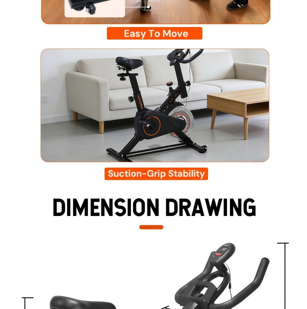 1pc Heavy-Duty Magnetic Bike for Home Gym - Adjustable Magnetic & Belt Drive System, Quiet Indoor Cycling Bike with Magnetic Brakes, Suitable for Home Gyms, Rehabilitation Training, for Home Fitness Equipment, Christmas Gifts