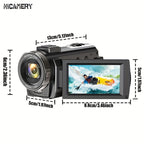 NEW 5K 30FPS Video Camera, 16x Digital Zoom 48MP UHD WiFi IR Night Vision Video Camera, 3.0 Inch 270 Degree Rotatable Touch Screen, 6-axis Stabilization Vlog Camera, Outdoor Essential Video Camera, Christmas Gift.