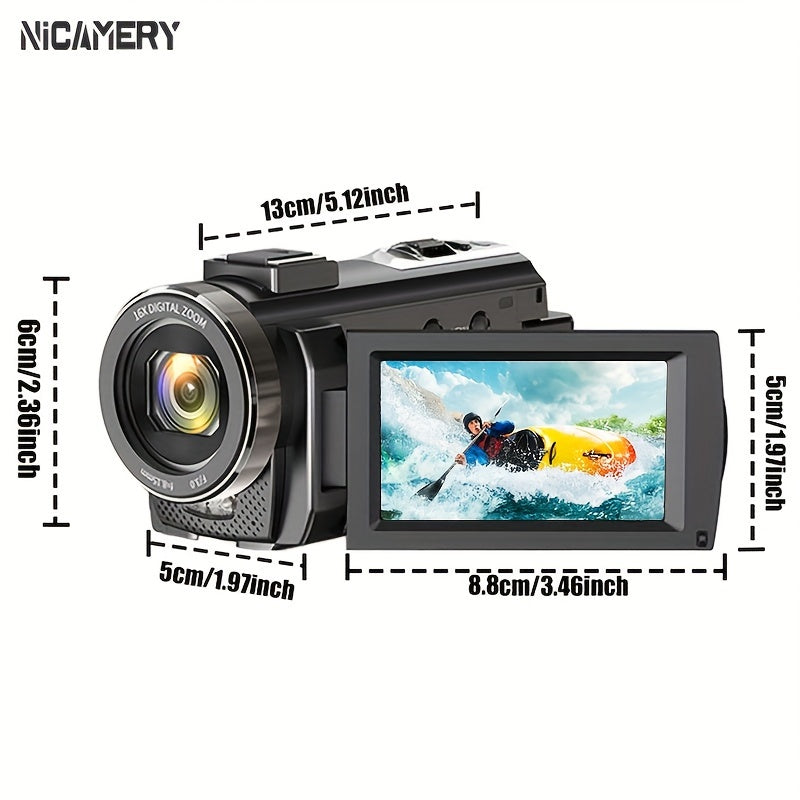 NEW 5K 30FPS Video Camera, 16x Digital Zoom 48MP UHD WiFi IR Night Vision Video Camera, 3.0 Inch 270 Degree Rotatable Touch Screen, 6-axis Stabilization Vlog Camera, Outdoor Essential Video Camera, Christmas Gift.