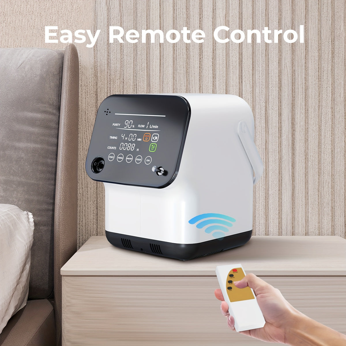 [Remote Control] VARON Smart Oxygen Concentrator With Car Use | Real-Time Oxgen Purity Monitoring | Voice Alerts & Remote Control