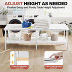 30×48–30×108 Inch Stainless Steel Commercial Work Table with Rounded Corners Adjustable Shelf And Feet for Kitchen Garage Gardening