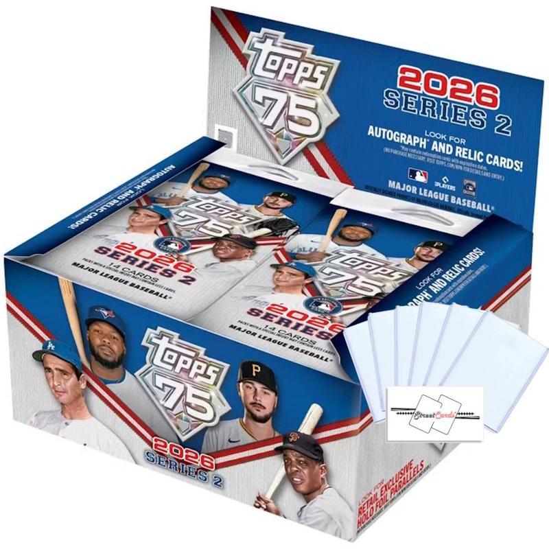2026 Topps Series 2 Baseball Retail Box with 280 Total Trading Cards + 6 Toploaders and StreetCards Magnet! Look For Rose Gold Holo Foil Parallels!