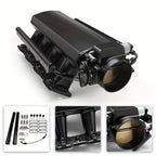 92MM Intake Manifold Kit - Includes Fuel Rail And Throttle Body - 92Mm Throttle Body Made of Sheet Metal - EFI 15° Throttle Opening - Suitable for Chevrolet, for GMC, for Pontiac LS LS1 LS2 LS6 in Black