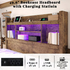 Wooden Platform Bed Frame with 4 Storage Drawers and Farmhouse Styling for Organized Bedrooms