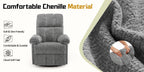 Living Room Single Chair, 360° Swivel Rocking Chair, Manual Rocking Chair for Small Spaces, Rocking Chair with Side Pockets And Armrest Storage, Deep Seat Cushion And Plush Backrest, Chenille Fabric, a Recliner Suitable for The Living Room