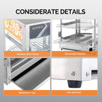 5-Tier Food Warmer Pizza Warmer Countertop, Food Warmer Display Pretzel Warmer with LED Lighting Removable Shelves Glass Door, Pastry Display Case for Buffet Restaurant Cafe, 110V 800W